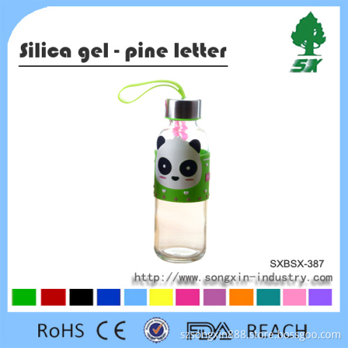 Glass Water Bottle,Beautifully Designed with Protective Silicone Sleeve for protection